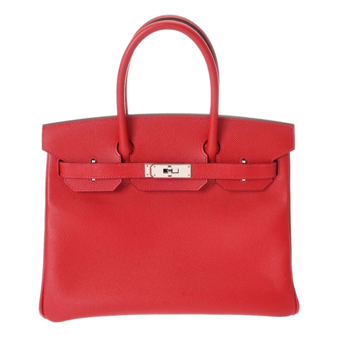 HERMES BIRKIN 30 VEAU EPSOM ROUGE KAZAK HANDBAG: HERMES Birkin 30 Veau Epsom Rouge Kazak Handbag Brand: HERMES Type/Style: Handbag Material: Veau Epsom Color: Rouge Kazak ? SilverMetal Size: H:about 9.4inch W:about 11.8inch (Bottom) D:about 5.9inch