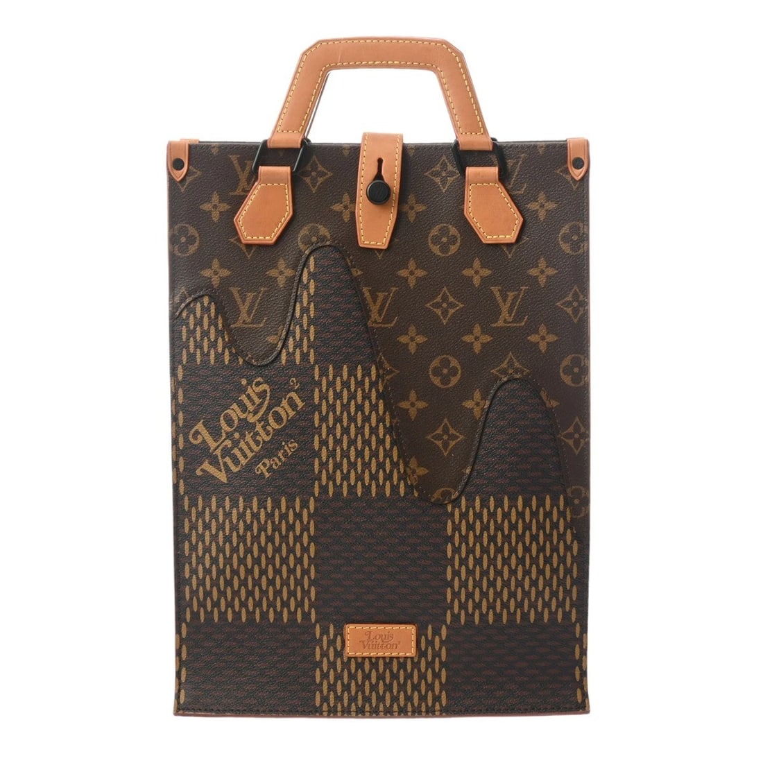 LOUIS VUITTON MINI TOTE BAG DAMIER: LOUIS VUITTON Mini Tote Bag Damier Brand: LOUIS VUITTON Type/Style: Tote Bag Material: Damier canvas/Monogram canvas Color: Brown Size: H:about 13.8inch W:about 10.0inch D:about 5.7inch (maximum)