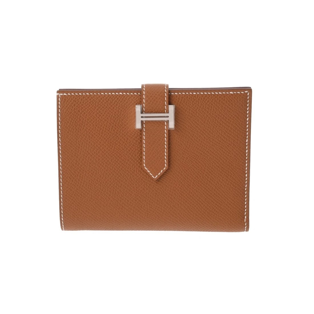 HERMES BEAN COMPACT VEAU EPSOM GOLD UNISEX BIFOLD WALLET (1 of 6)