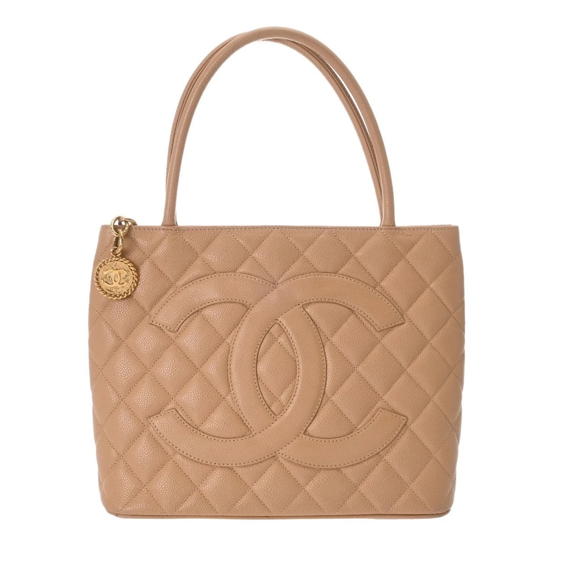 CHANEL RE-ISSUE TOTE MATRASSE CAVIARSKIN BEIGE TOTE BAG: CHANEL Re-issue Tote Matrasse Caviarskin beige Tote Bag Brand: CHANEL Type/Style: Tote Bag Material: Caviarskin Color: beige ? Gold Metal Size: H:about 9.4inch W:about 11.6inch (Bottom) D:about