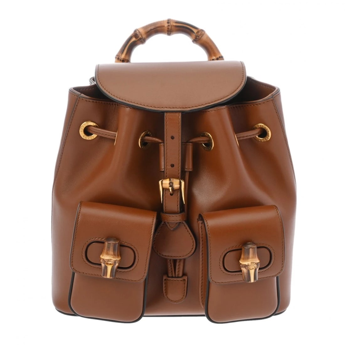 GUCCI BACKPACK BAMBOO/LEATHER BROWN UNISEX BACKPACK (1 of 6)