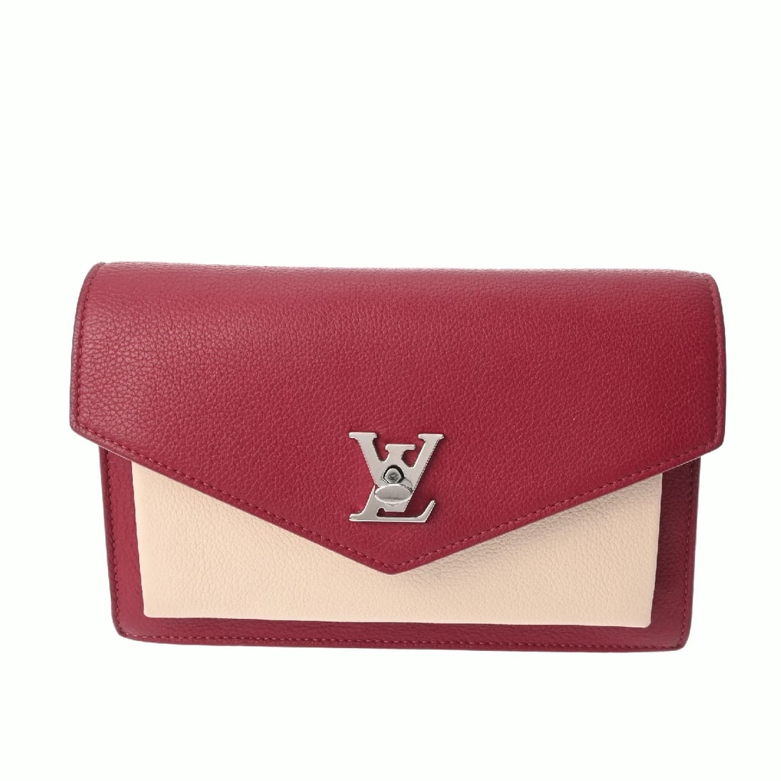 LOUIS VUITTON POCHETTE LOCK ME CHAIN CALF LEATHER: LOUIS VUITTON Pochette Lock Me Chain Calf leather Brand: LOUIS VUITTON Type/Style: Shoulder Bag Material: Calf leather Color: Riduvan/Etain/Creme Size: H:about 5.1inch W:about 7.5inch D:about 1.8inch 