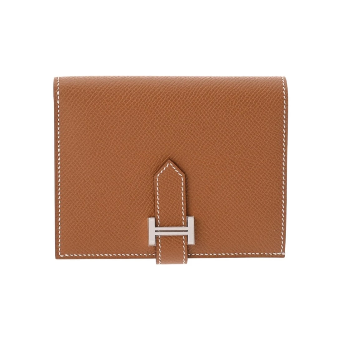 HERMES BEAN COMPACT VEAU EPSOM GOLD UNISEX BIFOLD WALLET (1 of 6)