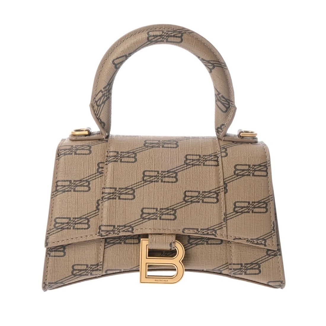 BALENCIAGA PVC BEIGE HANDBAG: BALENCIAGA PVC beige Handbag Brand: BALENCIAGA Type/Style: Handbag Material: PVC Color: beige ? Gold Metal Size: H:about 4.7inch W:about 7.5inch D:about 2.6inch Accessories: None Accessories Notice: