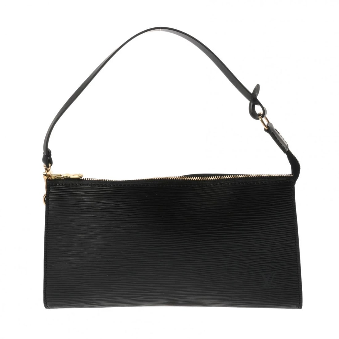 LOUIS VUITTON POCHETTE ACCESSOIRES EPI LEATHER NOIR: LOUIS VUITTON Pochette Accessoires Epi Leather Noir Brand: LOUIS VUITTON Type/Style: Accessory pouch Material: Epi Leather Color: Noir ? Gold Metal Size: H:about 5.1inch W:about 9.4inch (maximum)