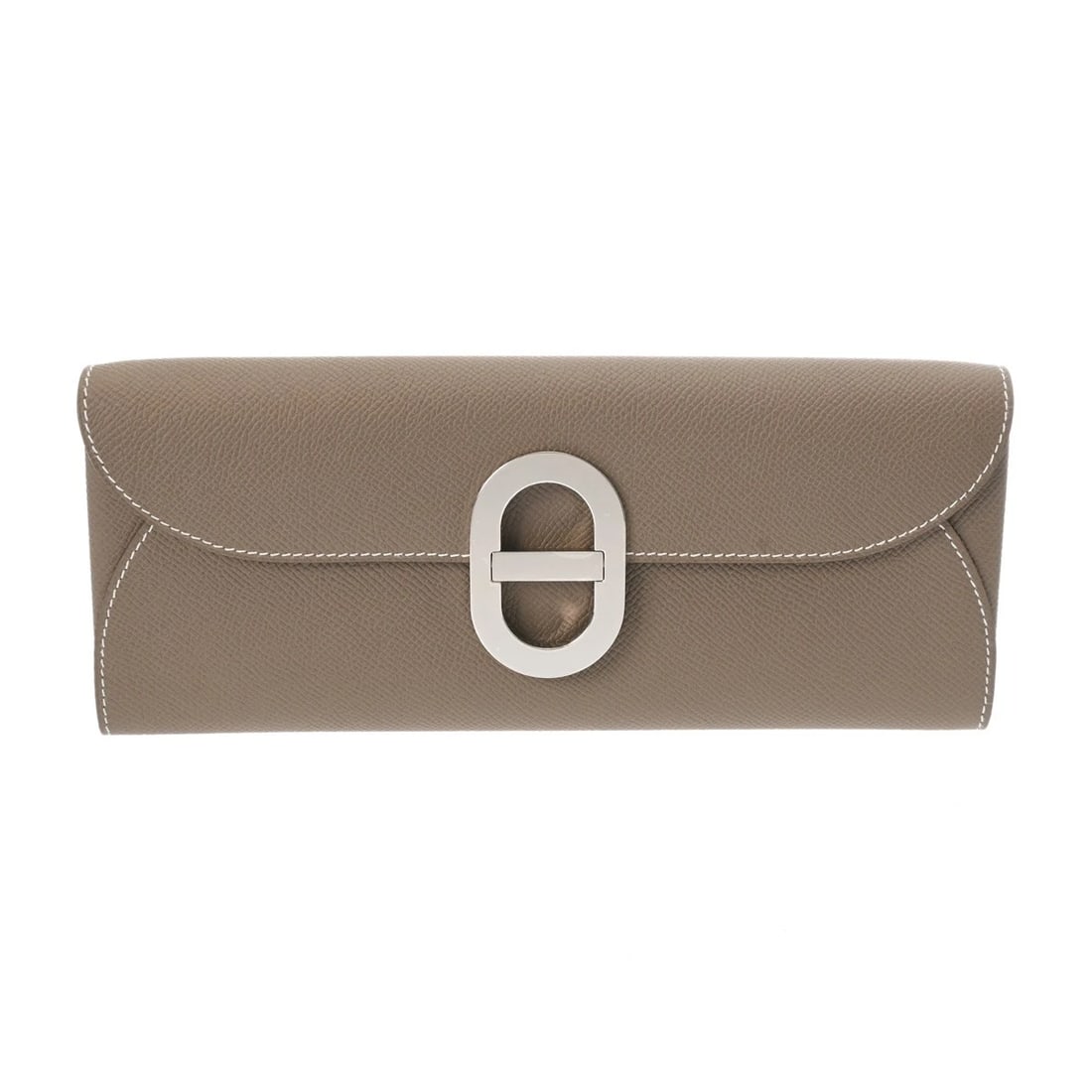 HERMES CHAINE TOGO VEAU EPSOM ETOPE PURSE: HERMES chaine togo Veau Epsom Etope Purse Brand: HERMES Type/Style: Purse Material: Veau Epsom Color: Etope ? SilverMetal Size: H:about 3.9inch W:about 9.4inch Accessories: None Accessories Notice: