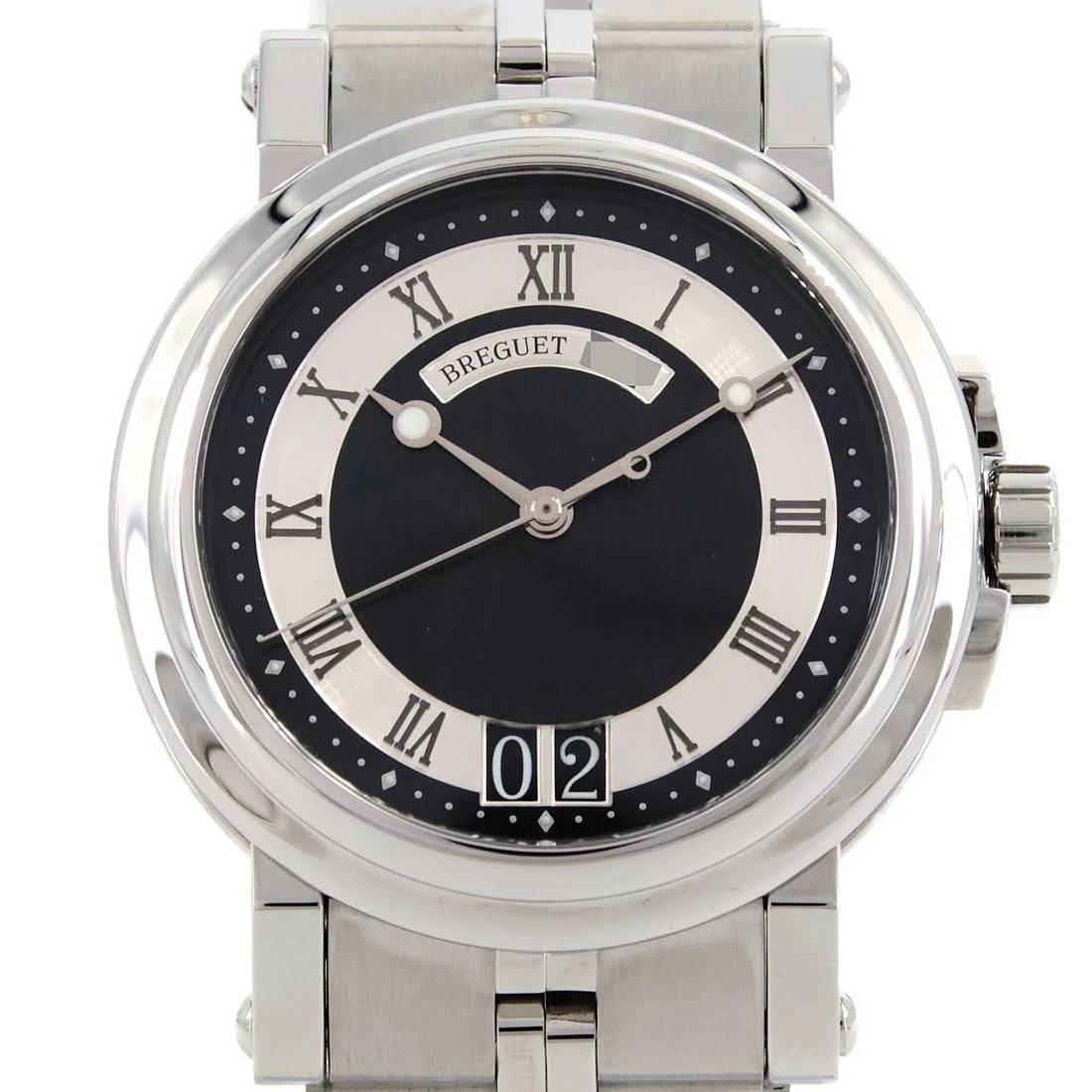 BREGUET MARINE DATE STAINLESS STEEL WATCH: Breguet Marine Date Stainless Steel Watch Brand: Breguet Type/Style: Wrist watch Material: Case: Stainless Steel Breath: Stainless Steel Color: Dial color black Size: Case diameter: Approx. 40mm Wrist
