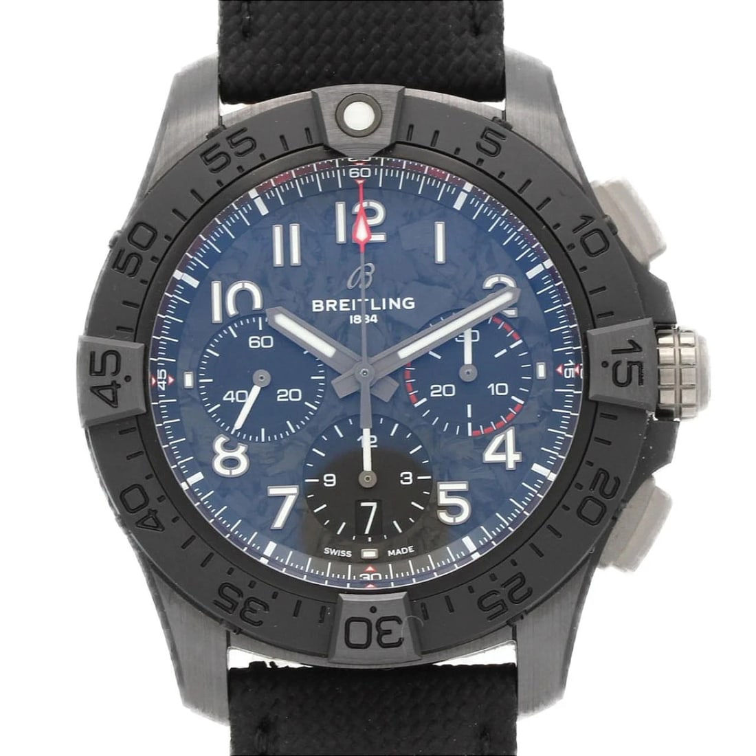 BREITLING AVENGER CHRONOGRAPH WATCH: Breitling Avenger Chronograph Watch Brand: BREITLING Type/Style: Wrist watch Material: Case: Stainless Steel Bracelet: Strap Color: Dial Color: Black/Arabic Band Color: Black Size: Case diameter: Appr