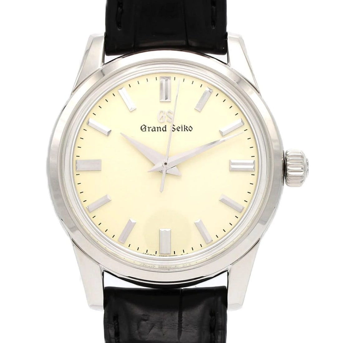 SEIKO GRAND ELEGANCE COLLECTION STAINLESS WATCH: Seiko Grand Elegance Collection Stainless Watch Brand: SEIKO Type/Style: Wrist watch Material: Case: Stainless Steel Bracelet: Strap Color: Dial Color: Ivory Band Color: Black Size: Case diameter: