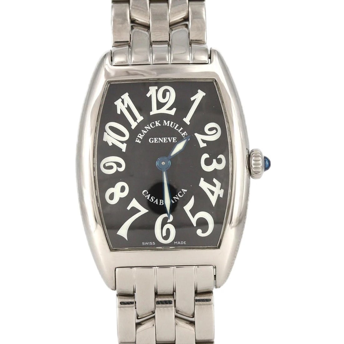 FRANCK MULLER TONNEAU CURVEX WATCH: Franck Muller Tonneau Curvex Watch Brand: FRANCK MULLER Type/Style: Wrist watch Material: Case: Stainless Steel Breath: Stainless Steel Color: Dial Color: Black/Arabic Size: Case diameter approx.: 25