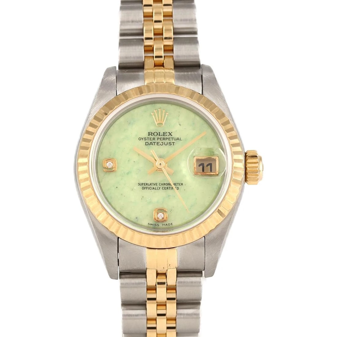 ROLEX DATEJUST STAINLESS STEEL YELLOW GOLD WATCH: Rolex Datejust Stainless Steel Yellow Gold Watch Brand: ROLEX Type/Style: Wrist watch Material: Case: Stainless steel x yellow gold Bracelet: Stainless steel x yellow gold Color: Dial Color: Green