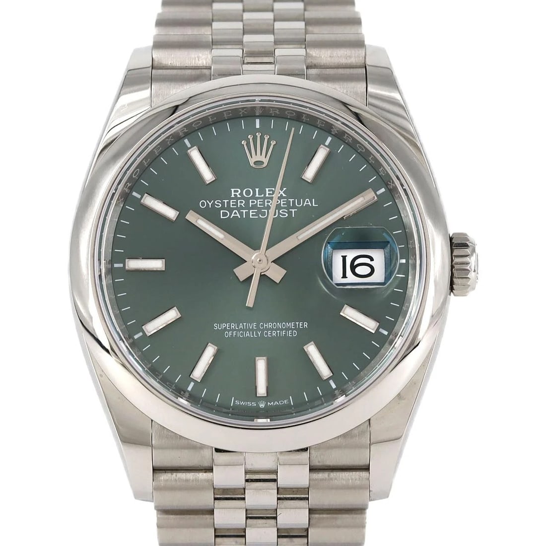 ROLEX DATEJUST STAINLESS STEEL MECHANICAL AUTOMATIC WATCH: Rolex Datejust Stainless Steel Mechanical Automatic Watch Brand: ROLEX Type/Style: Wrist watch Material: Case: Stainless Steel Breath: Stainless Steel Color: Dial color mint green Size: Case