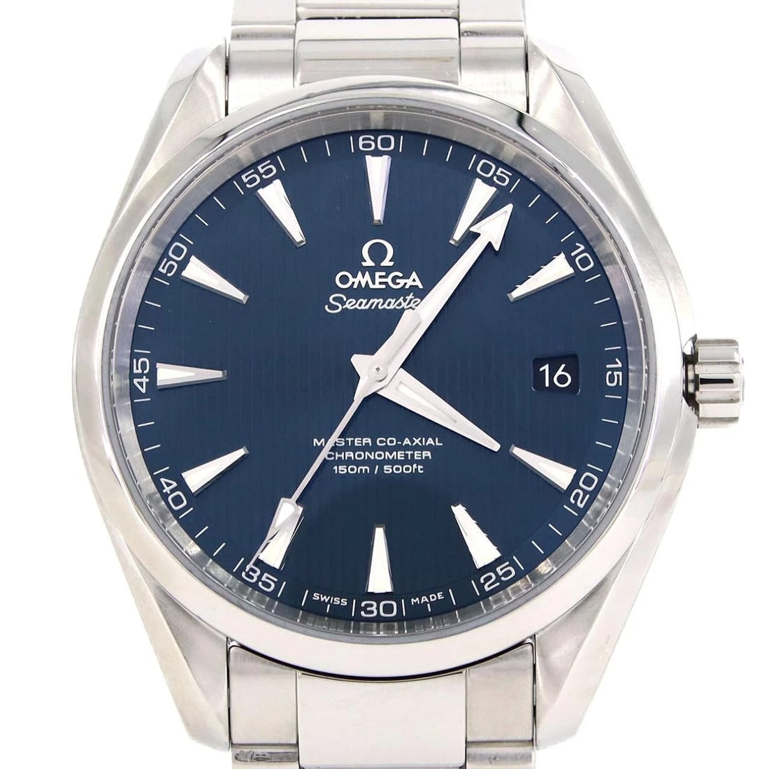 OMEGA SEAMASTER AQUA TERRA STAINLESS STEEL WATCH: Omega Seamaster Aqua Terra Stainless Steel Watch Brand: OMEGA Type/Style: Wrist watch Material: Case: Stainless Steel Breath: Stainless Steel Color: Dial color blue tapestry Size: Case diameter:
