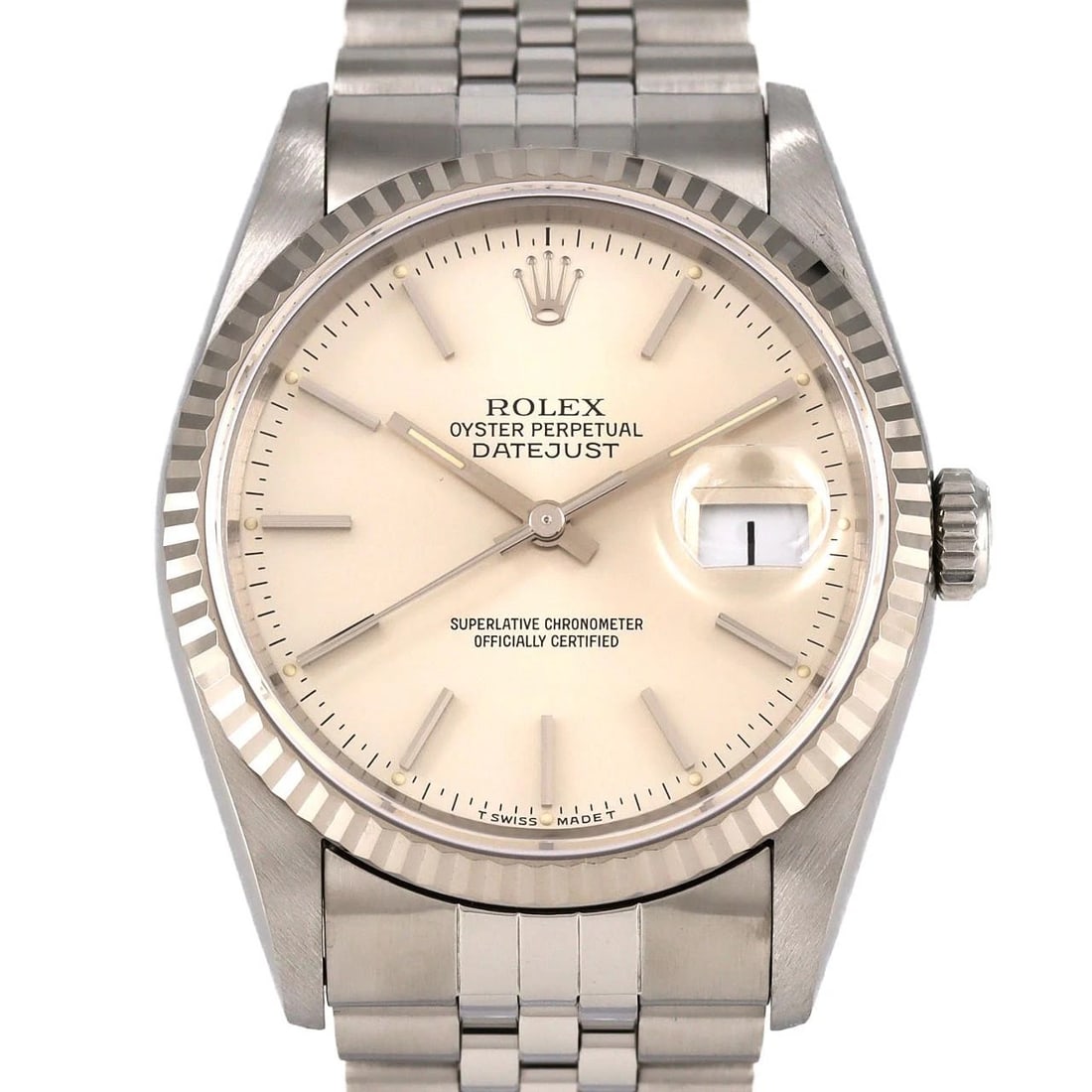 ROLEX DATEJUST MECHANICAL AUTOMATIC WATCH: Rolex Datejust Mechanical Automatic Watch Brand: ROLEX Type/Style: Wrist watch Material: Case: Stainless Steel Breath: Stainless Steel Color: Dial color silver Size: Case diameter: Approx. 36 mm Max