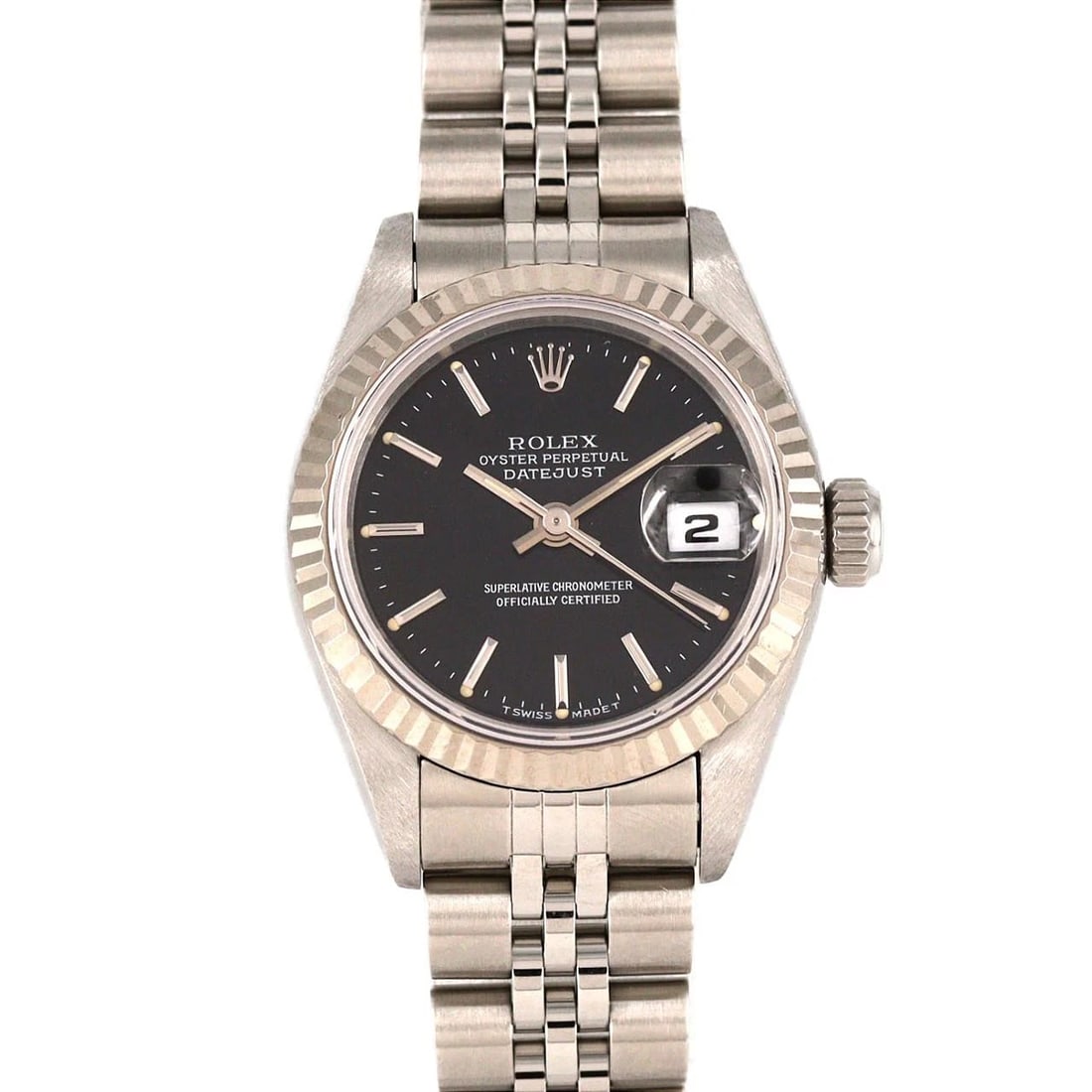 ROLEX DATEJUST MECHANICAL AUTOMATIC WATCH: Rolex Datejust Mechanical Automatic Watch Brand: ROLEX Type/Style: Wrist watch Material: Case: Stainless steel x white gold Bracelet: Stainless steel Color: Dial color black Size: Case diameter: