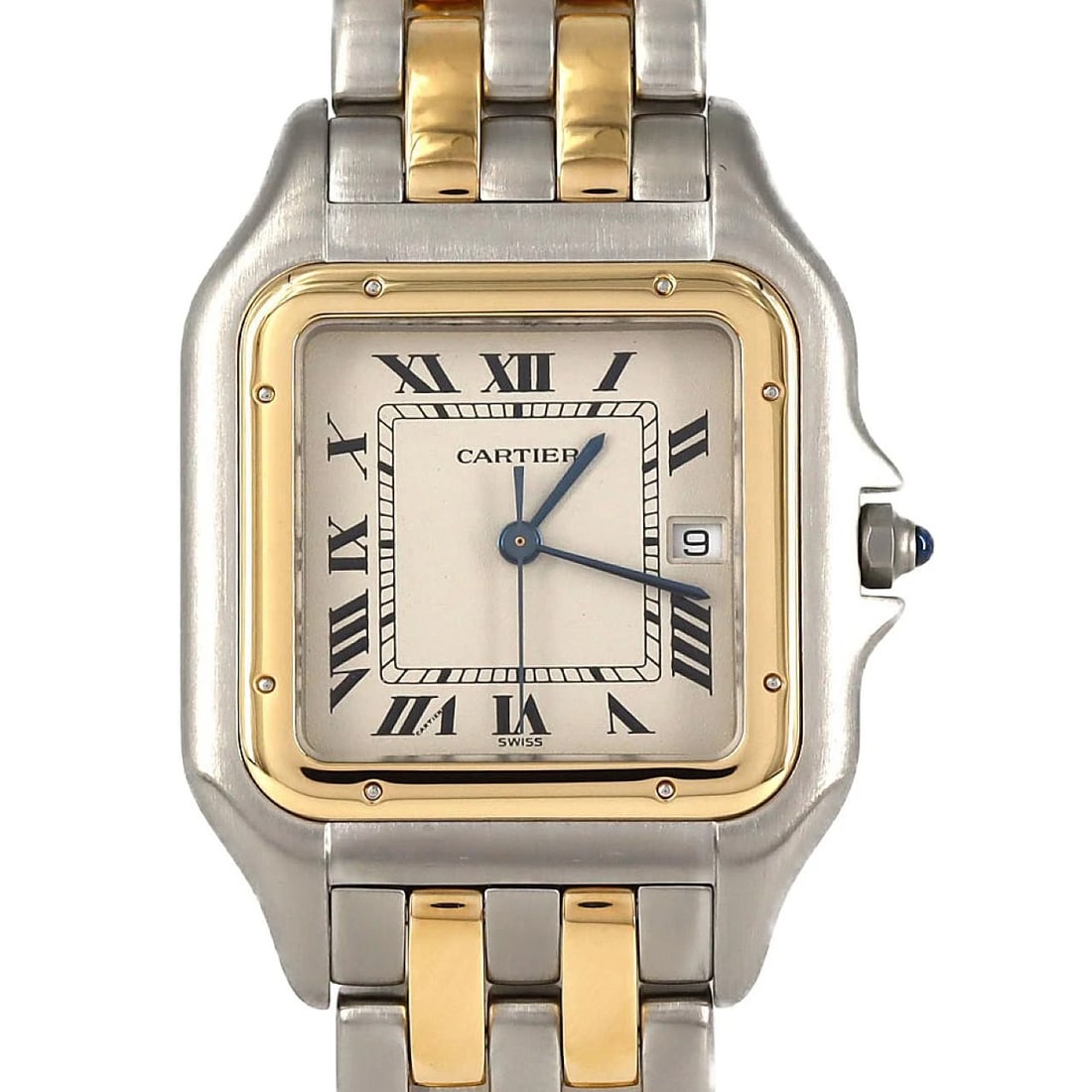 CARTIER PANTHERELM SSXYG QUARTZ WATCH: Cartier PANTHERELM SSxYG Quartz Watch Brand: CARTIER Type/Style: Wrist watch Material: Case: Stainless steel x yellow gold Bracelet: Stainless steel x yellow gold Color: Dial color silver Size: Case