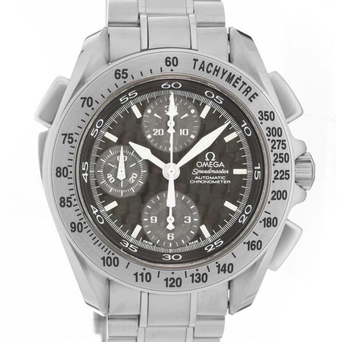 OMEGA SPEEDMASTER WATCH: Omega Speedmaster Watch Brand: OMEGA Type/Style: Wristwatch Material: Case Material Stainless Steel, Band Material Stainless Steel Color: Case Color Silver, Dial color Black, Band Color Silver Size: