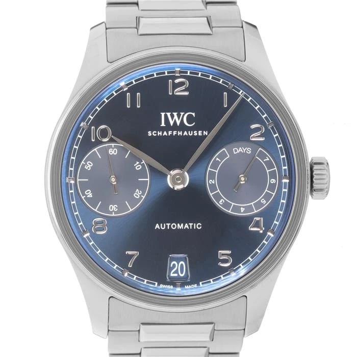 IWC PORTUGIESER AUTOMATIC WATCH: IWC Portugieser Automatic Watch Brand: IWC Type/Style: Wristwatch Material: Case Material Stainless Steel, Band Material Stainless Steel Color: Case Color NONE, Dial color Blue, Band Color NONE Size: