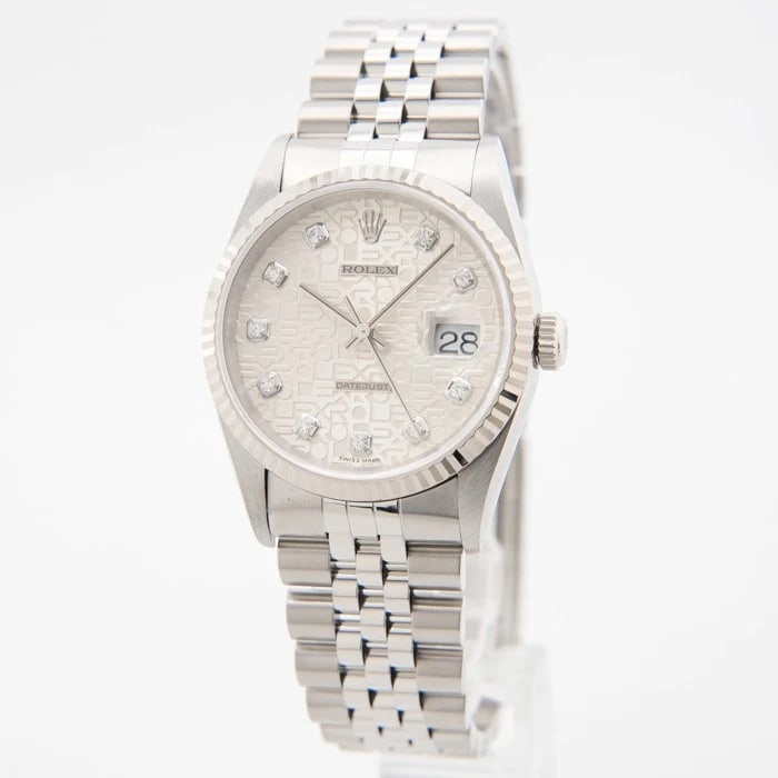 ROLEX DATEJUST SILVER COMPUTER DIAL WATCH - 2