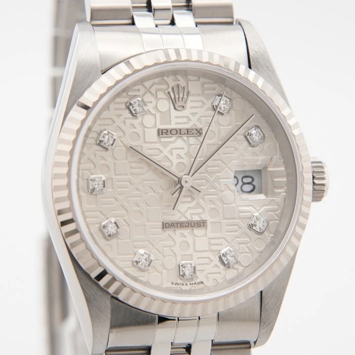 ROLEX DATEJUST SILVER COMPUTER DIAL WATCH - 3