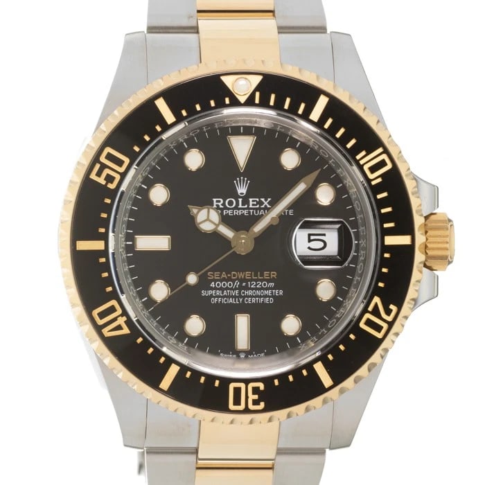 ROLEX SEA DWELLER WATCH: ROLEX Sea Dweller Watch Brand: ROLEX Type/Style: Wristwatch Material: Case Material Stainless Steel, Yellow Gold, Band Material Stainless Steel, Yellow Gold Color: Case Color Silver, Gold, Dial color