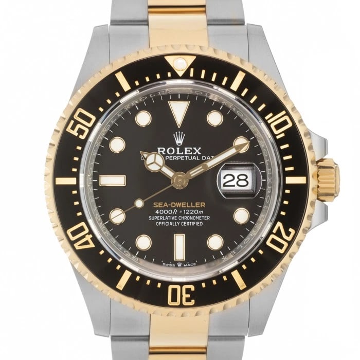 ROLEX SEA DWELLER WATCH: ROLEX Sea Dweller Watch Brand: Rolex Type/Style: Wristwatch Material: Case Material Yellow Gold, Stainless Steel, Band Material Yellow Gold, Stainless Steel Color: Case Color Silver, Dial color
