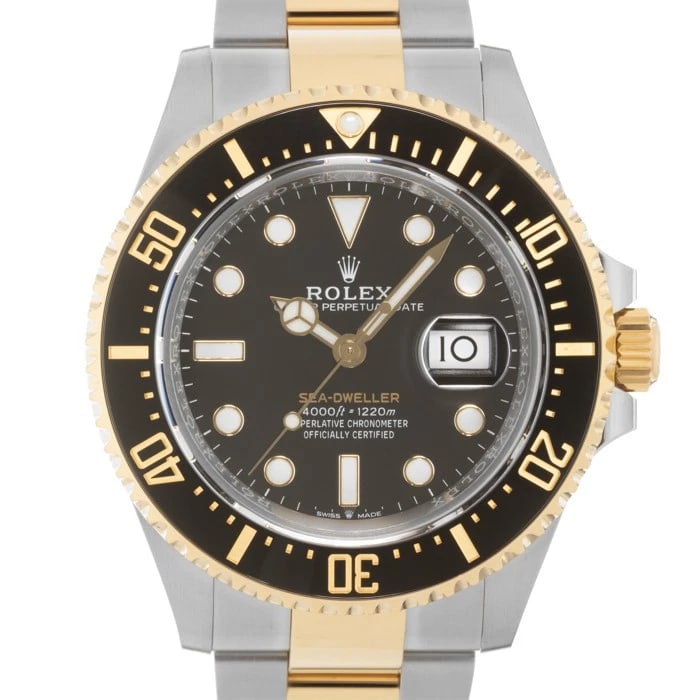 ROLEX SEA DWELLER WATCH: ROLEX Sea Dweller Watch Brand: ROLEX Type/Style: Wristwatch Material: Case Material Stainless Steel, Yellow Gold, Band Material Stainless Steel, Yellow Gold Color: Case Color Silver, Gold, Dial color