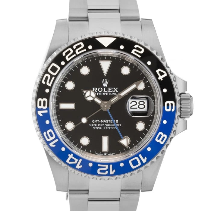 ROLEX GMT MASTER OYSTER WATCH: ROLEX GMT Master Oyster Watch Brand: ROLEX Type/Style: Wristwatch Material: Case Material Stainless Steel, Band Material Stainless Steel Color: Case Color Silver, Dial color Black, Band Color Silver
