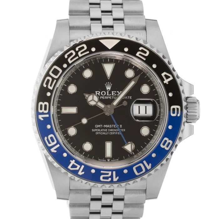 ROLEX GMT MASTER WATCH: ROLEX GMT Master Watch Brand: ROLEX Type/Style: Wristwatch Material: Case Material Stainless Steel, Band Material Stainless Steel Color: Case Color Silver, Dial color Black, Band Color Silver Size:
