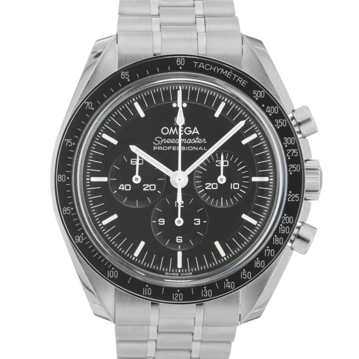 OMEGA SPEEDMASTER MOONWATCH PROFESSIONAL CHRONOMETER WATCH: Omega Speedmaster Moonwatch Professional Chronometer Watch Brand: OMEGA Type/Style: Wristwatch Material: Case Material Stainless Steel, Band Material Stainless Steel Color: Case Color Silver, Dial