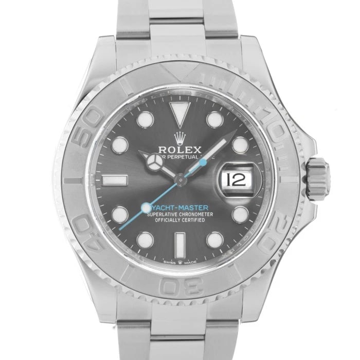 ROLEX YACHT MASTER WATCH: ROLEX Yacht Master Watch Brand: ROLEX Type/Style: Wristwatch Material: Case Material Stainless Steel/Platinum, Band Material Stainless Steel Color: Case Color Silver, Dial color Gray , Band Color