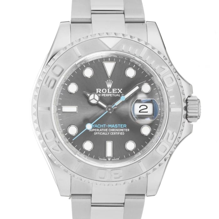 ROLEX YACHT MASTER SLATE WATCH: ROLEX Yacht Master Slate Watch Brand: ROLEX Type/Style: Wristwatch Material: Case Material Stainless Steel/Platinum, Band Material Stainless Steel Color: Case Color Silver, Dial color Gray, Band