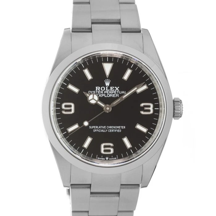 ROLEX EXPLORER WATCH: ROLEX Explorer Watch Brand: ROLEX Type/Style: Wristwatch Material: Case Material Stainless Steel, Band Material Stainless Steel Color: Case Color Silver, Dial color Black, Band Color Silver Size: