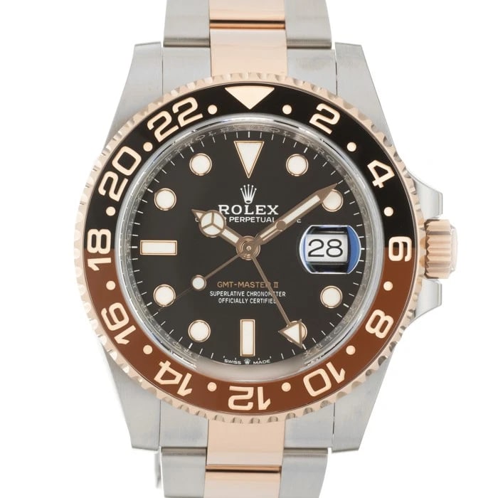 ROLEX GMT MASTER WATCH: ROLEX GMT Master Watch Brand: ROLEX Type/Style: Wristwatch Material: Case Material Stainless Steel, Rose Gold, Band Material Stainless Steel, Rose Gold Color: Case Color Silver, Gold, Dial color
