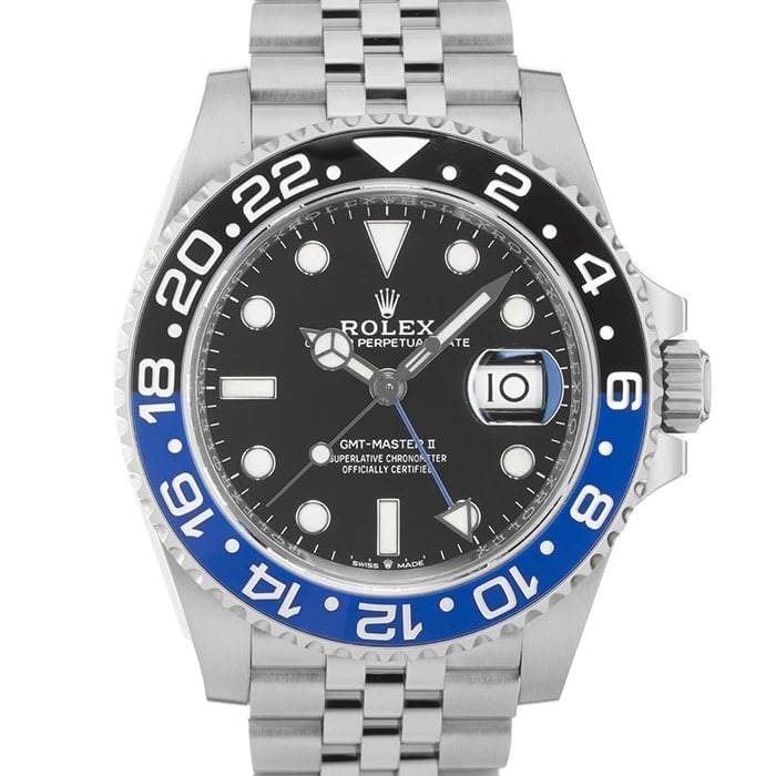 ROLEX GMT MASTER JUBILEE WATCH: ROLEX GMT Master Jubilee Watch Brand: ROLEX Type/Style: Wristwatch Material: Case Material Stainless Steel, Band Material Stainless Steel Color: Case Color Silver, Dial color Black, Band Color Silver