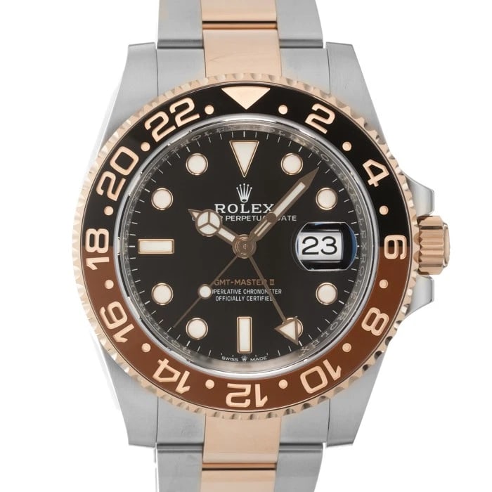 ROLEX GMT MASTER BLACK BROWN WATCH: ROLEX GMT Master Black Brown Watch Brand: ROLEX Type/Style: Wristwatch Material: Case Material Stainless Steel/Everose Gold, Band Material Stainless Steel/Everose Gold Color: Case Color Silver, Gold,