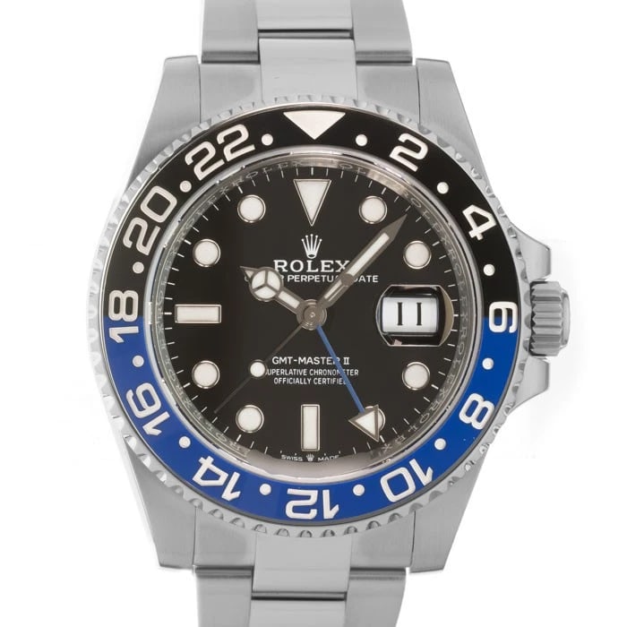 ROLEX GMT MASTER OYSTER WATCH: ROLEX GMT MasteR Oyster Watch Brand: ROLEX Type/Style: Wristwatch Material: Case Material Stainless Steel, Band Material Stainless Steel Color: Case Color Silver, Dial color Black, Band Color Silver