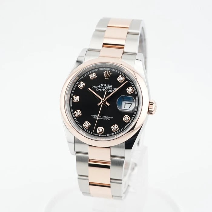 ROLEX DATEJUST BLACK WATCH - 2