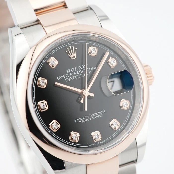 ROLEX DATEJUST BLACK WATCH - 3