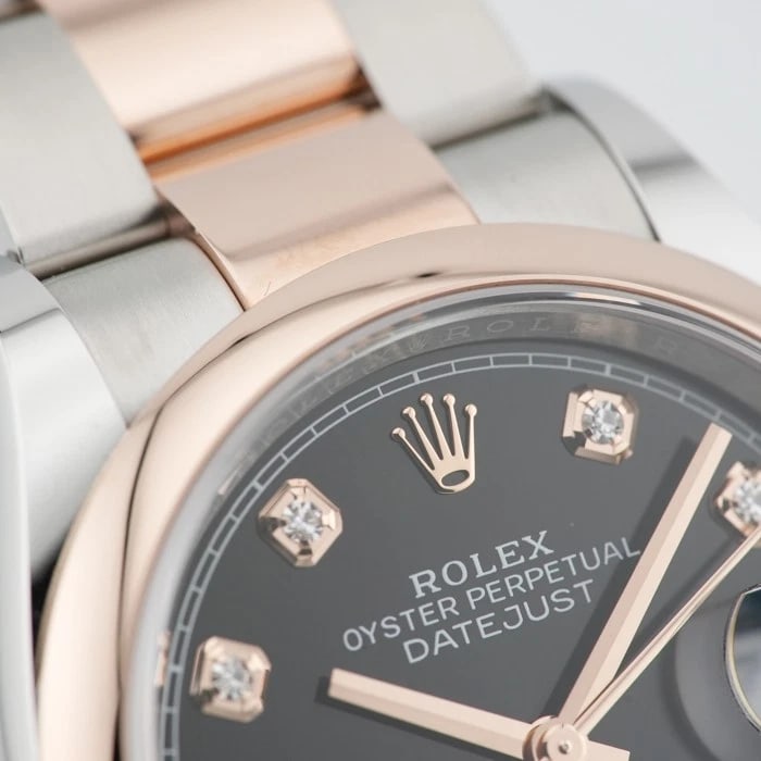 ROLEX DATEJUST BLACK WATCH - 4