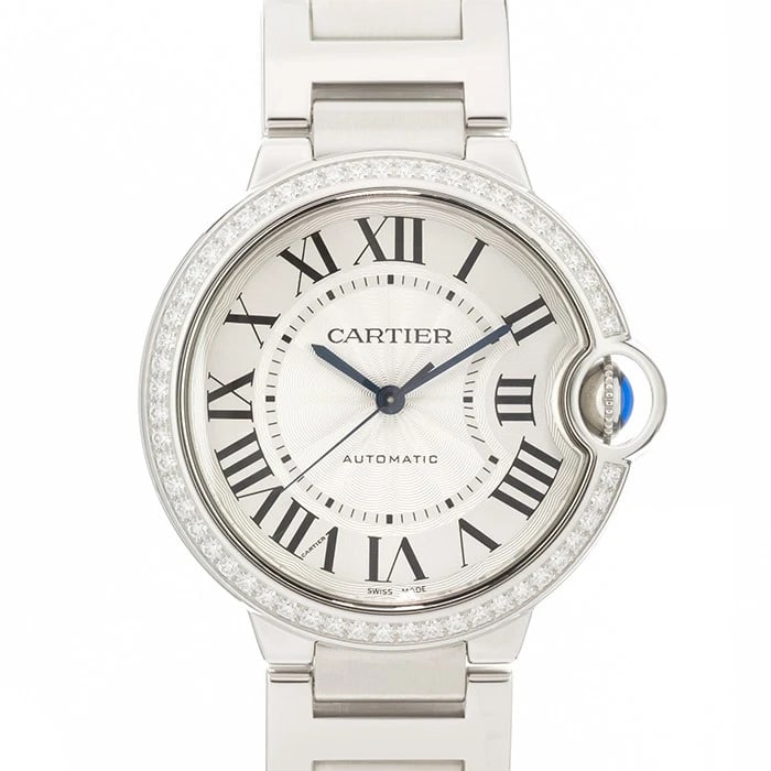 CARTIER BALLON BLEU AUTOMATIC WATCH: Cartier Ballon Bleu Automatic Watch Brand: CARTIER Type/Style: Wristwatch Material: Case Material Stainless Steel, Band Material Stainless Steel Color: Case Color Silver, Dial color Silver, Band Color
