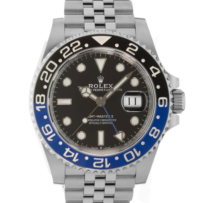 ROLEX GMT MASTER JUBILEE WATCH: ROLEX GMT Master Jubilee Watch Brand: ROLEX Type/Style: Wristwatch Material: Case Material Stainless Steel, Band Material Stainless Steel Color: Case Color Silver, Dial color Black, Band Color Silver 