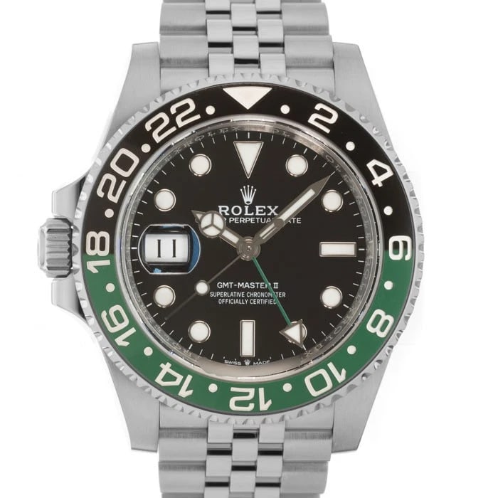 ROLEX GMT MASTER JUBILEE WATCH: ROLEX GMT Master Jubilee Watch Brand: ROLEX Type/Style: Wristwatch Material: Case Material Stainless Steel, Band Material Stainless Steel Color: Case Color Silver, Dial color Black, Band Color Silver