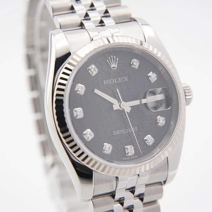 ROLEX DATEJUST BLACK COMPUTER WATCH - 3