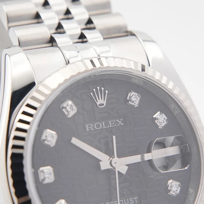 ROLEX DATEJUST BLACK COMPUTER WATCH - 4