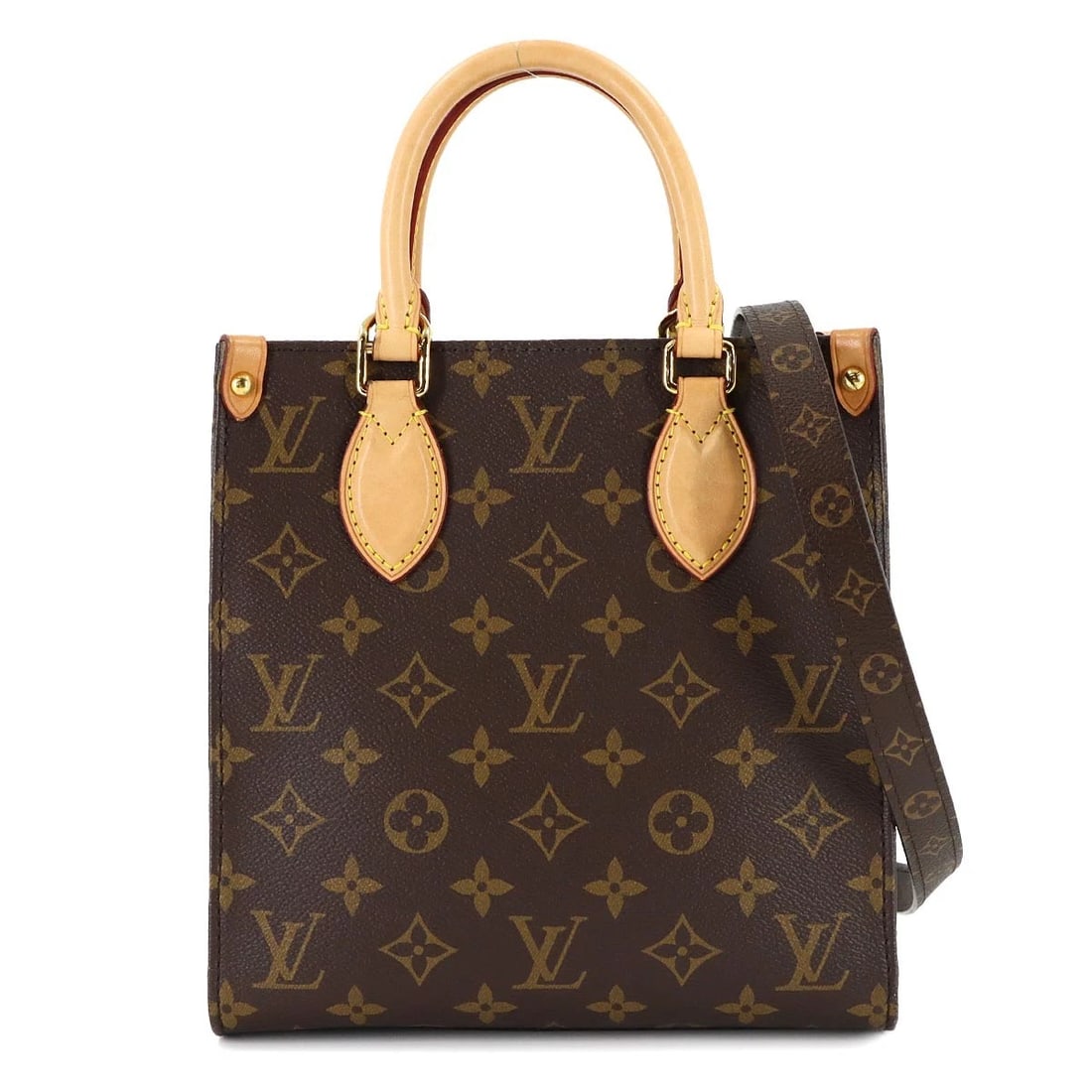 LOUIS VUITTON MONOGRAM SAC PLAT BB 2WAY HAND SHOULDER BAG: LOUIS VUITTON Monogram Sac Plat BB 2way Hand Shoulder Bag Brand: LOUIS VUITTON Type/Style: Hand Bag / Shoulder Bag Material: Monogram Canvas Color: Monogram Size: W 8.46 inch, H 8.66 inch, D 3.54 inch