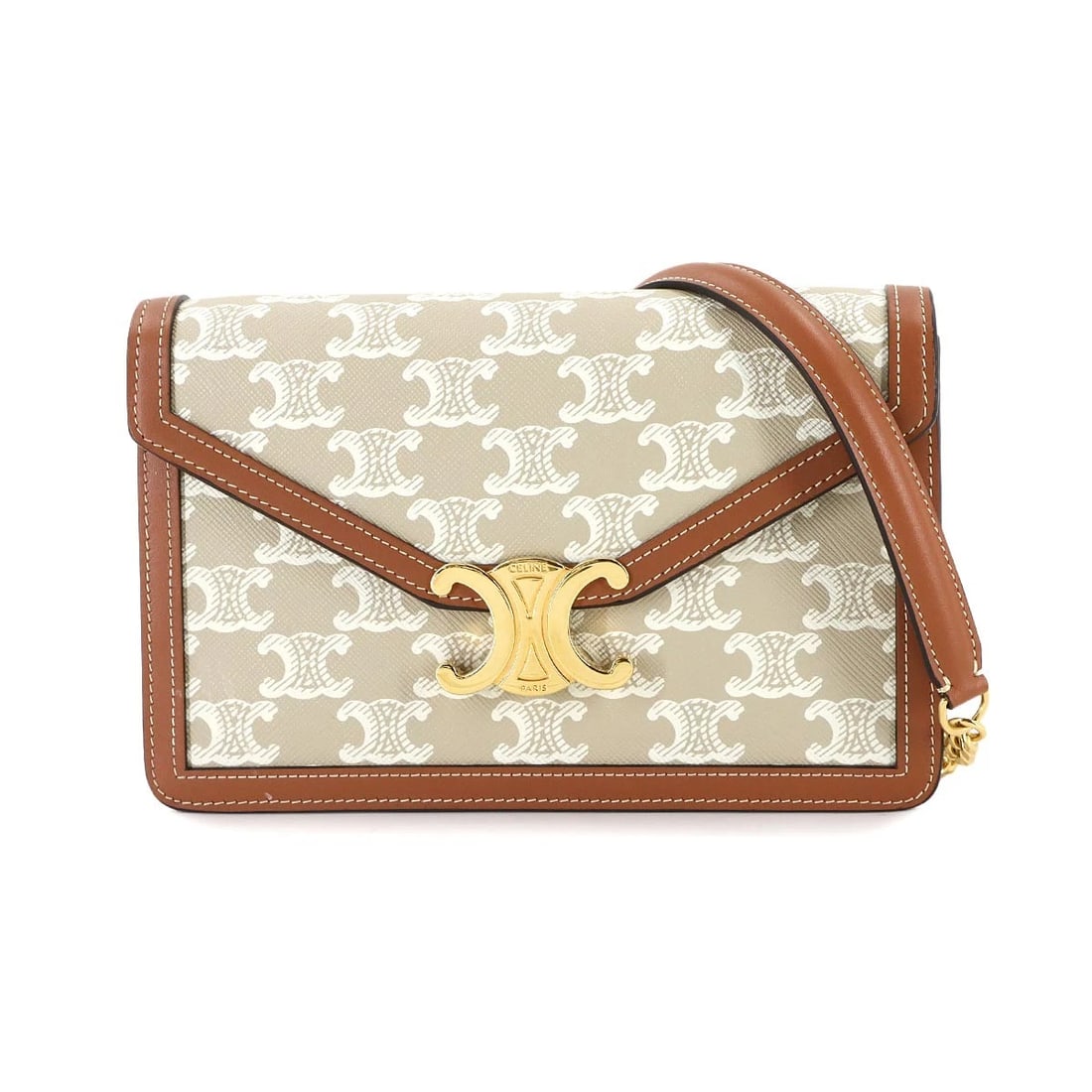 CELINE TRIOMPHE CHAIN LONG WALLET LEATHER (1 of 6)