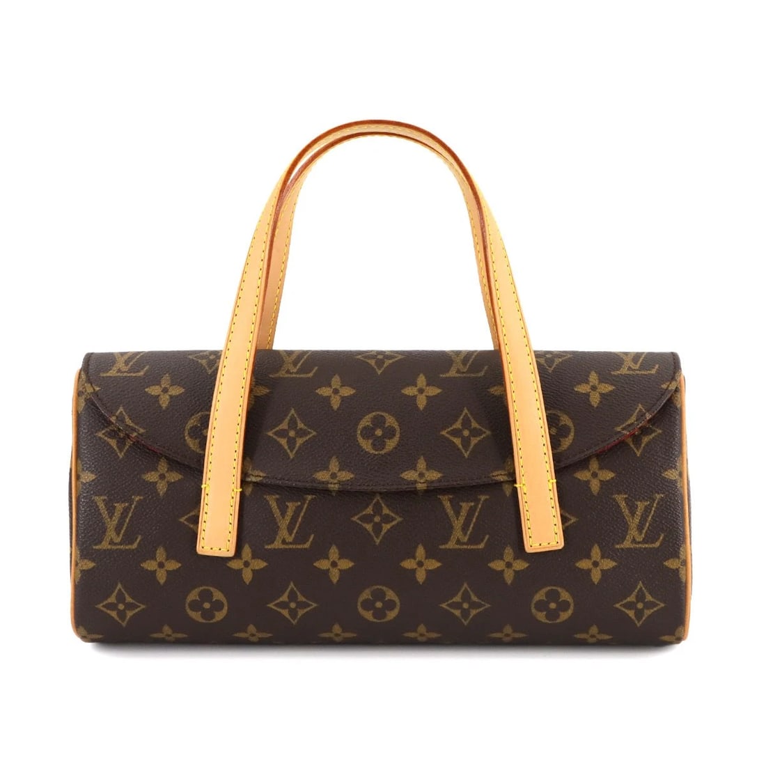 LOUIS VUITTON MONOGRAM SONATINE HAND BAG BROWN: LOUIS VUITTON Monogram Sonatine Hand Bag Brown Brand: LOUIS VUITTON Type/Style: Hand Bag Material: Monogram Canvas Color: Monogram Size: W 11.22 inch, H 5.51 inch, D 1.97 inch Accessories: None