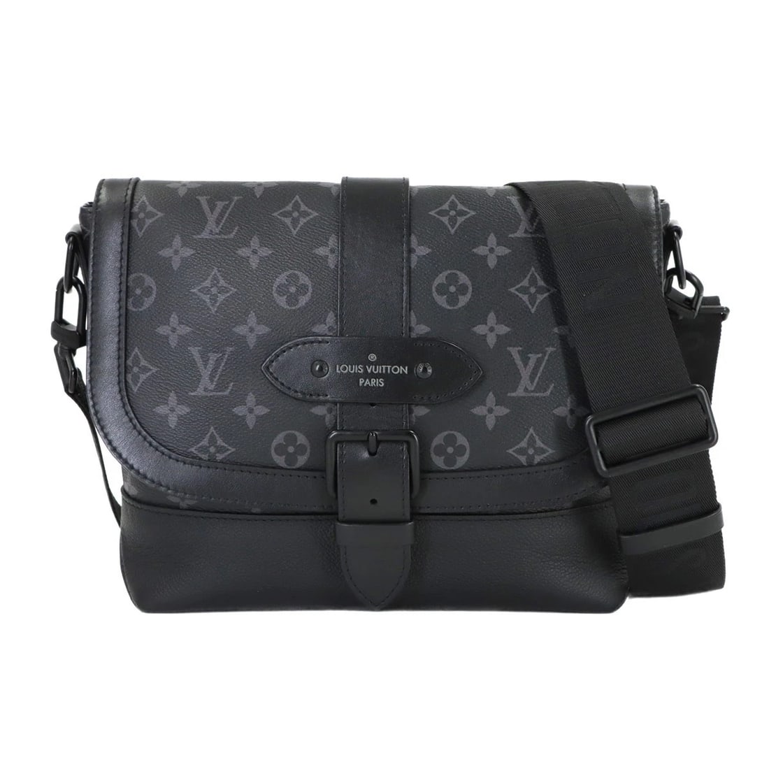 LOUIS VUITTON MONOGRAM ECLIPSE SAUMUR MESSENGER SHOULDER BAG (1 of 6)