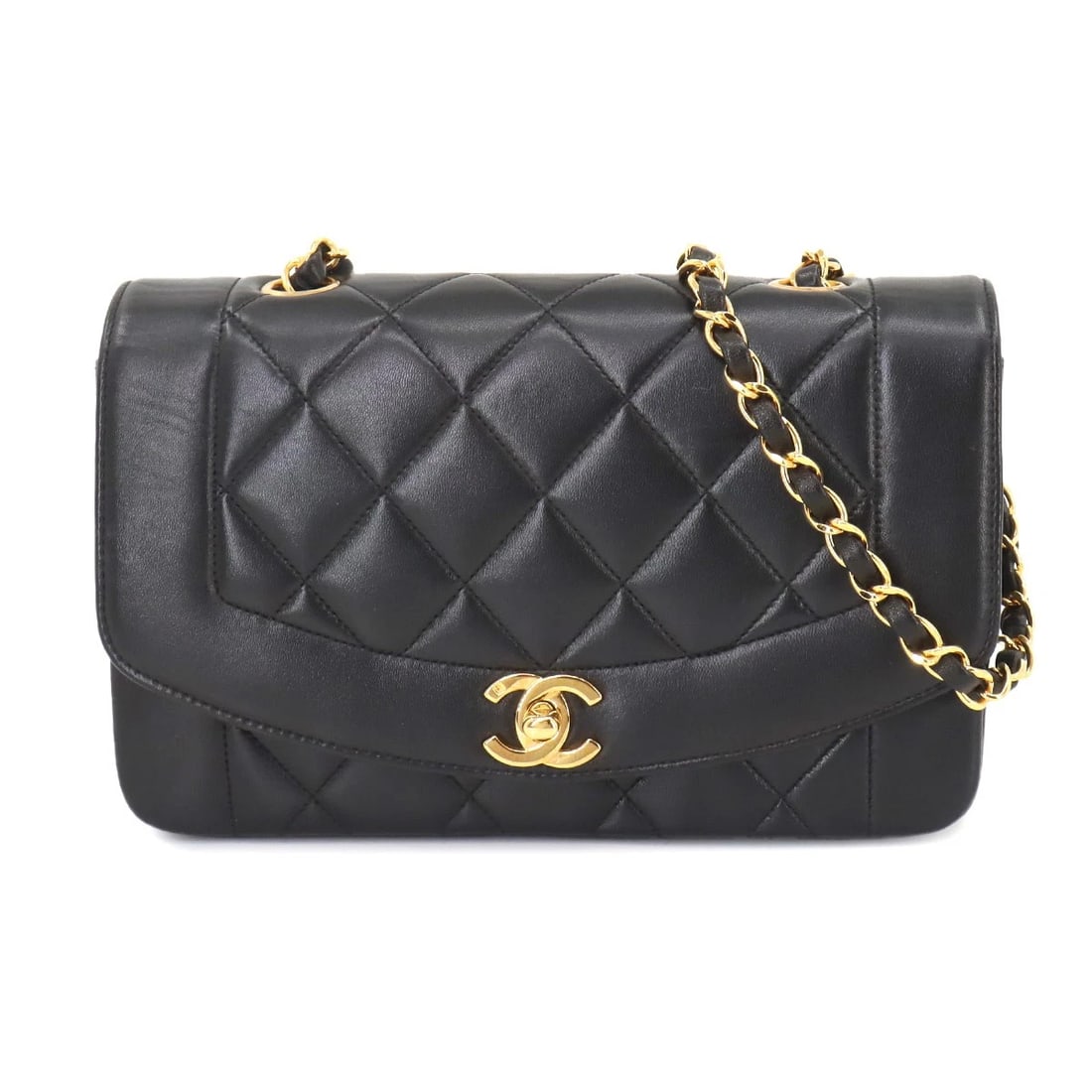 CHANEL DIANA MATELASSE 22 CHAIN SHOULDER BAG LEATHER (1 of 5)